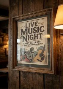 Live band performing to a lively crowd in a pub